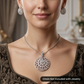 Circular Pendant Set with Floral Lattice Detailing