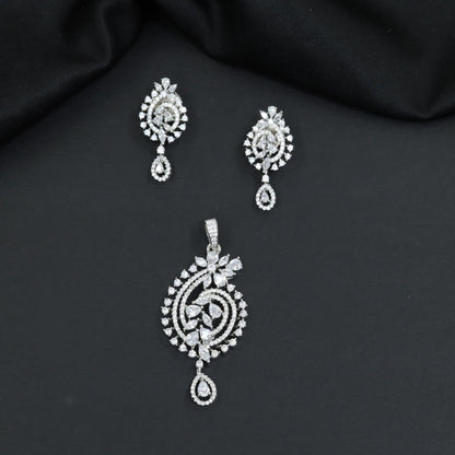 Modern Pendant Set with Floral Arrangement and Swirl Design