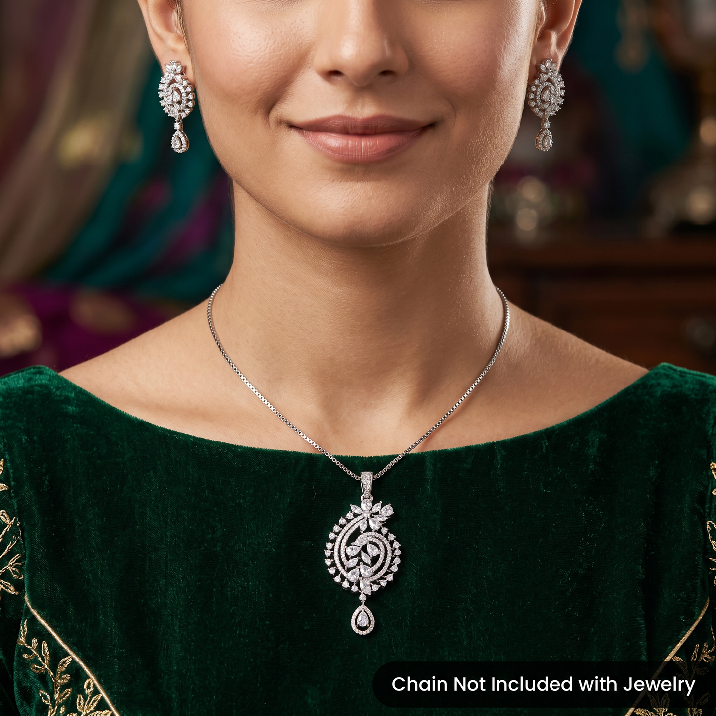 Modern Pendant Set with Floral Arrangement and Swirl Design
