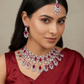Chandbali Fringe Rhodium Choker with Statement Centrepiece