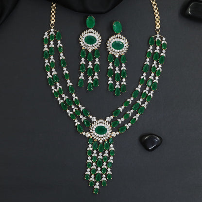 Grand Multi Strand GJ Necklace Set with Statement Fringe Centrepiece