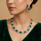 Premium Floral Collar GJ Necklace Set with Coordinated Earrings