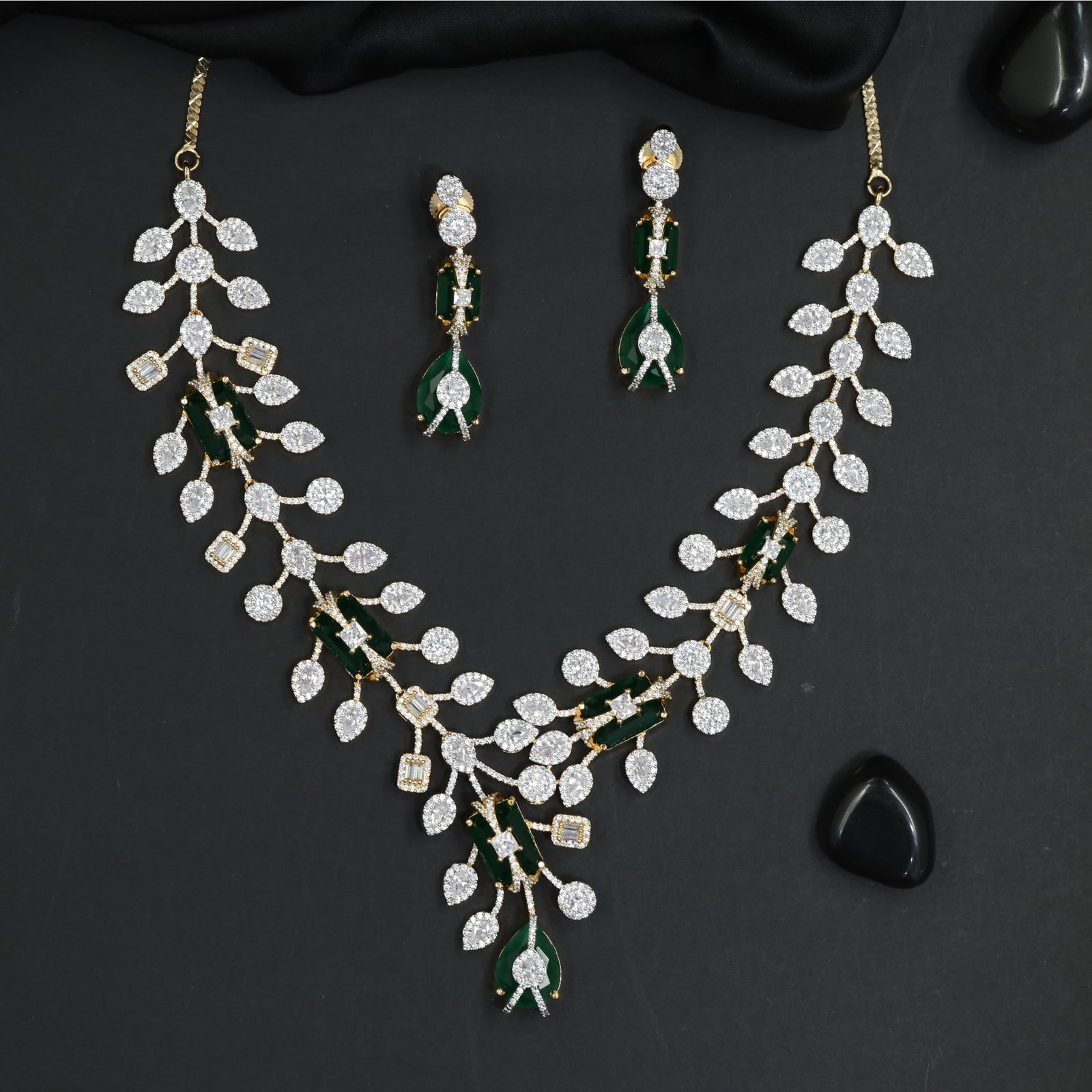 Modern Gj necklace showcasing couture craftsmanship