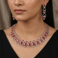 Structured Gj necklace with luminous gemstone arrangement