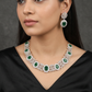 Sleek Gj necklace showcasing structured gemstone framework