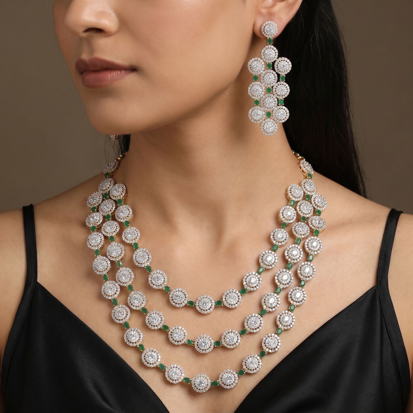 Gj necklace with ornate circular detailing