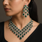 Iconic rhodium necklace with cascading teardrop tiers