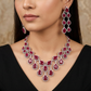 Teardrop Collar Necklace Set with Coordinated Earrings and Maang Tikka