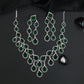 Teardrop Collar Necklace Set with Coordinated Earrings and Maang Tikka
