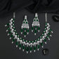 Halo Link Necklace Set with Teardrop Dangle Accents