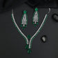 Twin Row Pear Motif Necklace Set with Statement Centre Drop