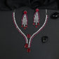 Twin Row Pear Motif Necklace Set with Statement Centre Drop