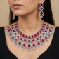 Ornamental Pear Motif Necklace Set with Broad Collar Design