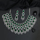 Ornamental Pear Motif Necklace Set with Broad Collar Design