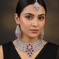 Floral Lattice Rhodium Choker with Geometric Centrepiece