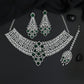 Floral Lattice Rhodium Choker with Geometric Centrepiece