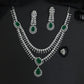 Double Strand Necklace Set with Ornamental Drop Centrepiece