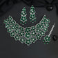 Floral Bloom Rhodium Choker with Decorative Drop Fringe