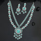 Floral Garland Rhodium Necklace Set with Decorative Drop Accents