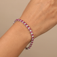 Rhodium Bracelet with Linked Leaf Elements and Graceful Silhouette