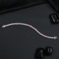 Rhodium Bracelet with Linked Leaf Elements and Graceful Silhouette
