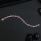Contemporary Rhodium Bracelet with Alternating Floral and Leaf Design