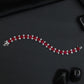 Rhodium Bracelet with Repeating Cushion Elements and Angular Accents