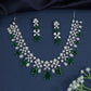 Museum Collection rhodium necklace set with statement neckline profile