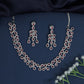 Crown Jewels Edit rhodium necklace set with open petal formation