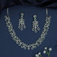 Crown Jewels Edit rhodium necklace set with open petal formation