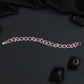 Rhodium Bracelet with Alternating Framed Links and Decorative Elements