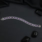 Contemporary Rhodium Bracelet with Continuous Rectangular Arrangement