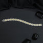 Contemporary Rhodium Bracelet with Continuous Rectangular Arrangement