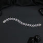 Rhodium Bracelet Featuring Decorative Leaf Links and Continuous Flow