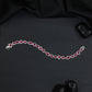 Leaf Link Rhodium Bracelet with Refined Connector Pattern