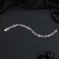 Leaf Link Rhodium Bracelet with Refined Connector Pattern
