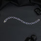 Leaf Link Rhodium Bracelet with Refined Connector Pattern