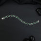 Leaf Link Rhodium Bracelet with Refined Connector Pattern