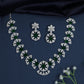 Botanical Rosette Rhodium Necklace with Scalloped Necklace Silhouette