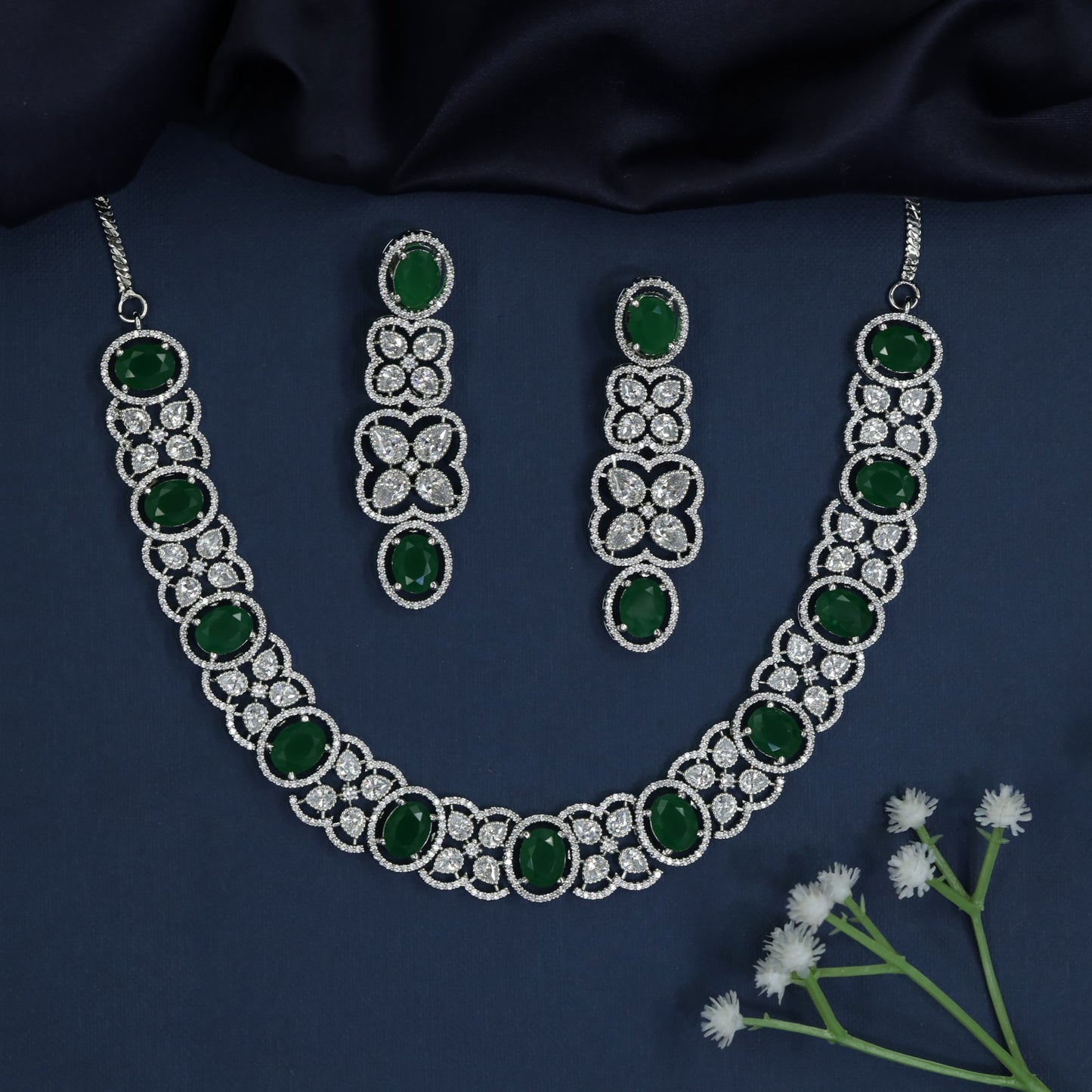 Botanical Blossom Necklace with Floral Station Detailing