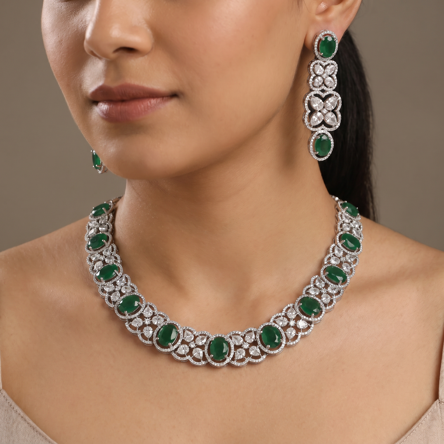 Botanical Blossom Necklace with Floral Station Detailing