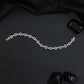 Rhodium Bracelet with Circular Links and Square Connectors