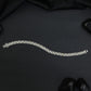 Rhodium Link Bracelet Showcasing Cushion Links in a Twin Row Pattern