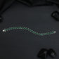 Rhodium Link Bracelet Showcasing Cushion Links in a Twin Row Pattern
