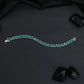 Rhodium Link Bracelet Showcasing Cushion Links in a Twin Row Pattern