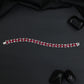 Rhodium Bracelet with Structured Chevron Links and Decorative Connectors