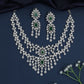 Floral Chandelier Rhodium Necklace with Multi Layer Drop Styling