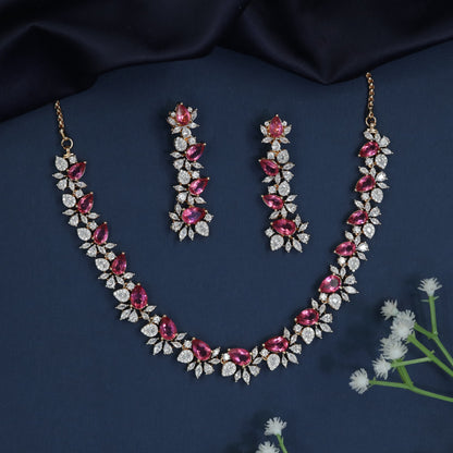 Floral Cascade Gj Necklace with Sculpted Collar Silhouette