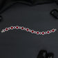 Elegant Rhodium Bracelet with Geometric Links and Circular Elements
