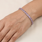 Rhodium Link Bracelet Showcasing Cushion Elements and Cluster Accents